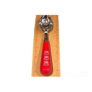 Rae Dunn HO HO HO Red Ceramic Christmas Ice Cream Scoop Well Balanced Heavy